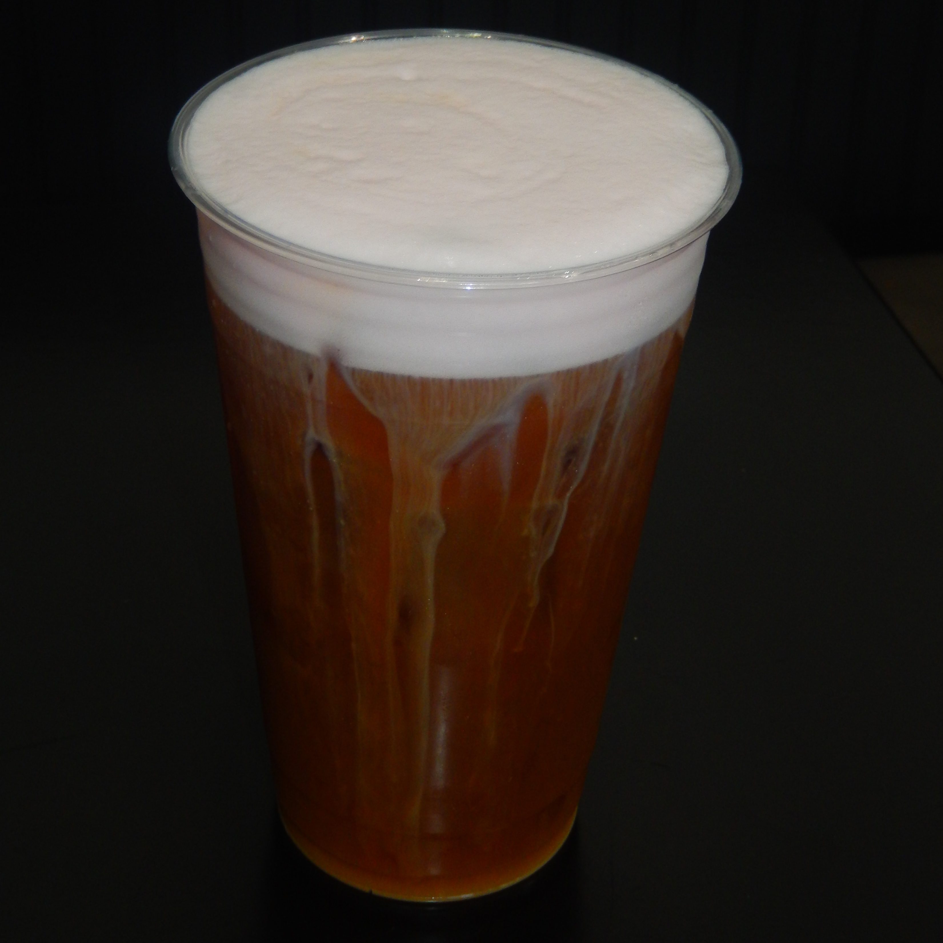 Strawberry Fields Iced Coffee With Strawberry Cold Foam.